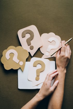question mark symbol on paper