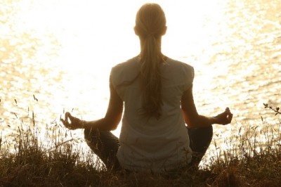 Woman in a yoga pose