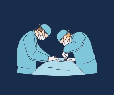 cartoon illustration of surgeons operating on patient