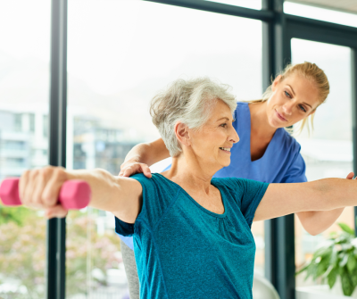 woman lifting weights